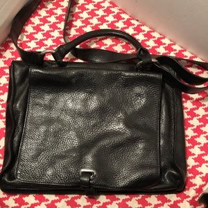 Raggio Veneziano Black Leather Messenger Bag